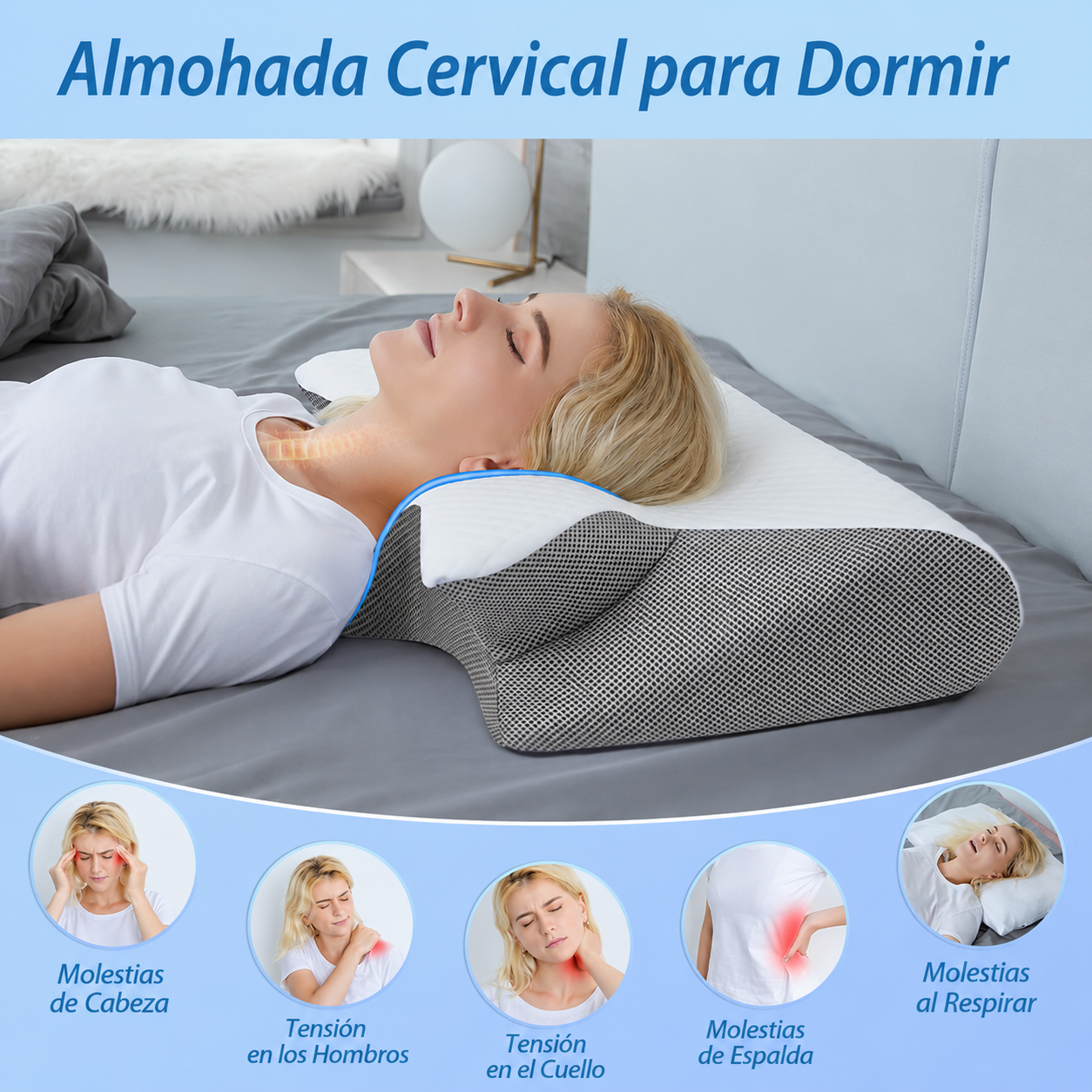 Almohada cervical con espuma viscoelástica